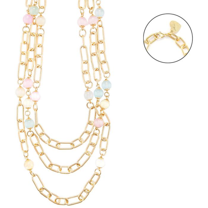 Collier en sélénite irisée