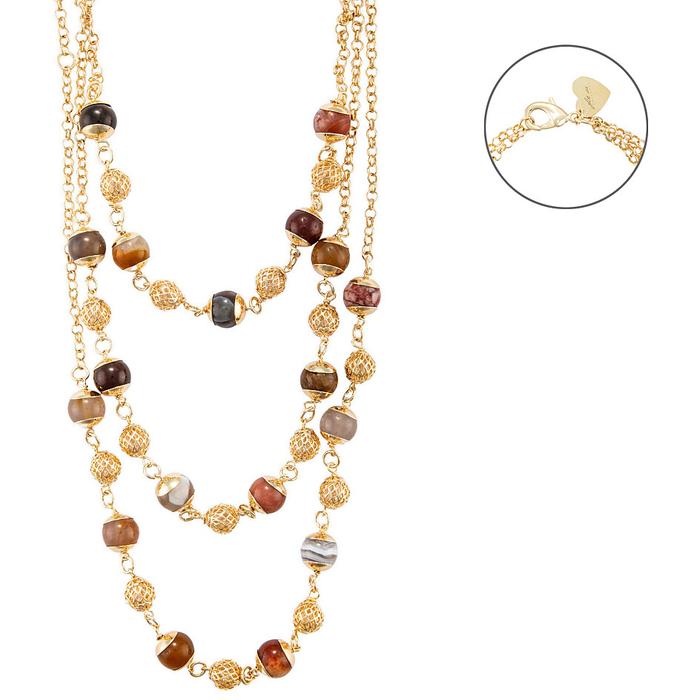 Collier en agate multicolore