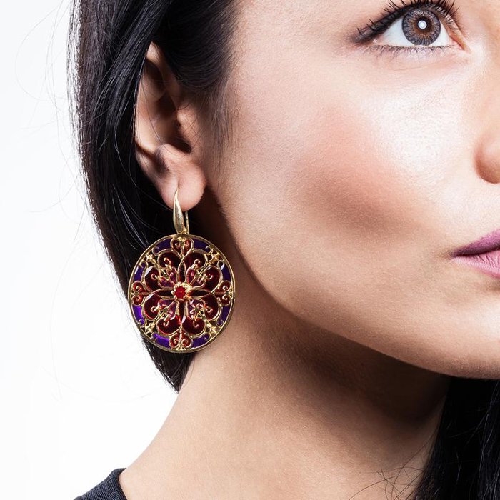 Purple Cathedral Earrings