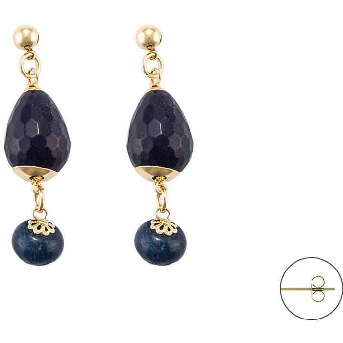 Boucles d'oreilles en jade saphir