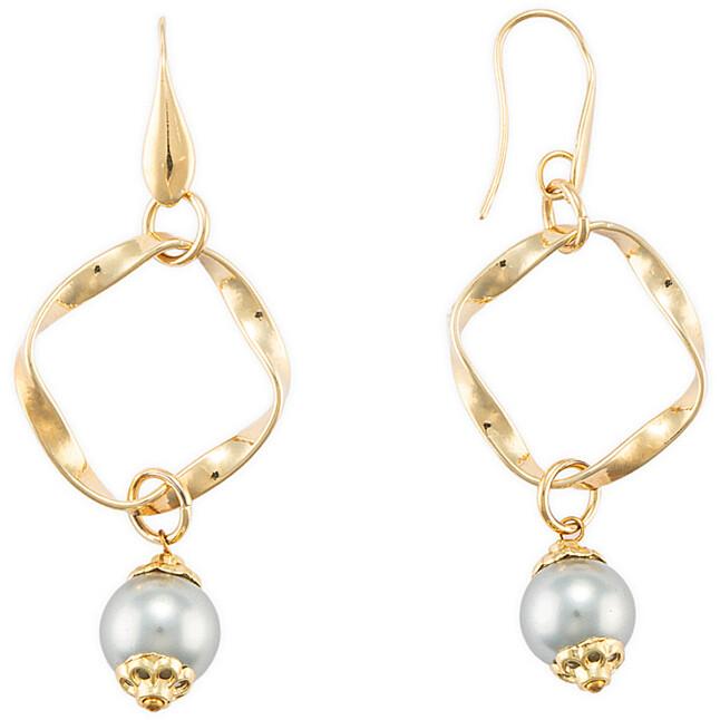 Boucles d'oreilles en perles grises