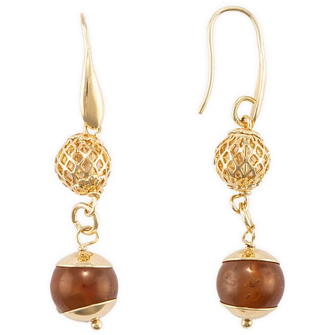 Boucles d'oreilles en agate multicolore