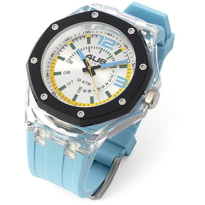 Montre en caoutchouc bleu clair