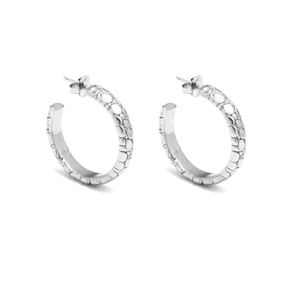 Moon Crocodile Hoop Earrings