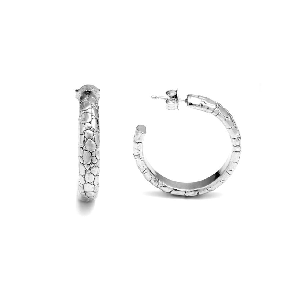 Moon Crocodile Hoop Earrings