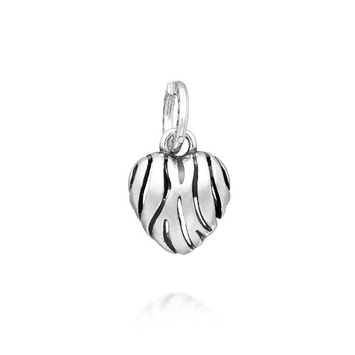 Zebra Heart Charm
