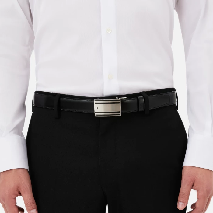 Cintura reversibile in pelle nera/marrone 30 mm