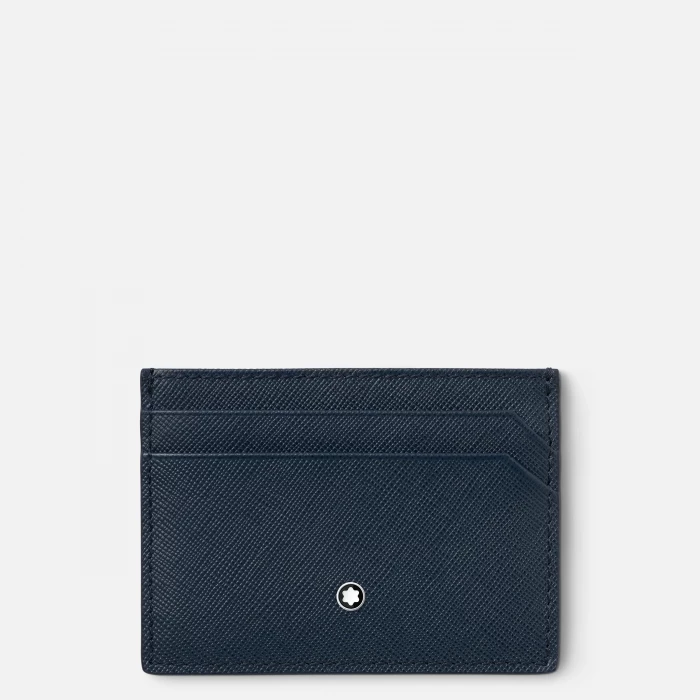 Porta carte di credito tascabile blu 5 scomparti Montblanc Sartorial