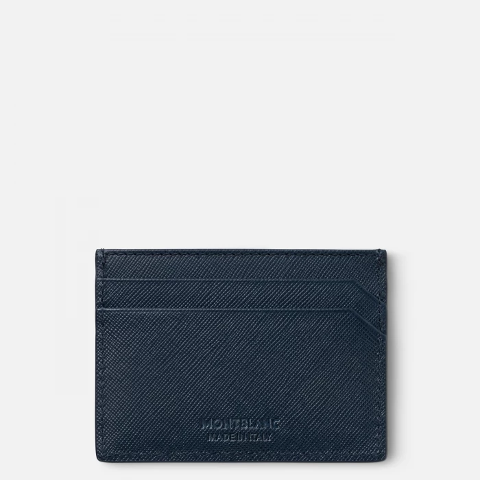 Porta carte di credito tascabile blu 5 scomparti Montblanc Sartorial