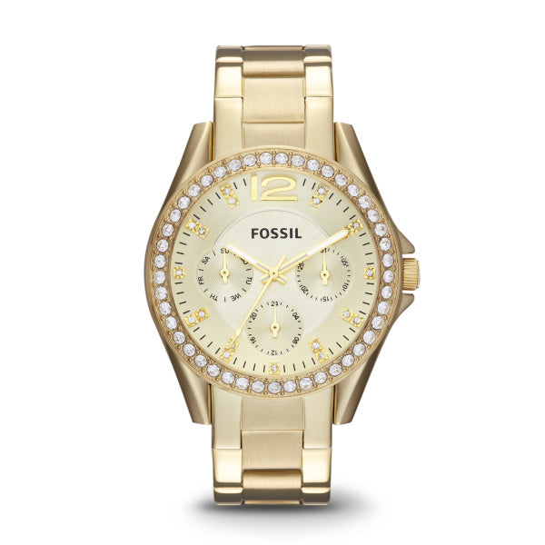 Orologio in acciaio inossidabile color oro multifunzione Riley