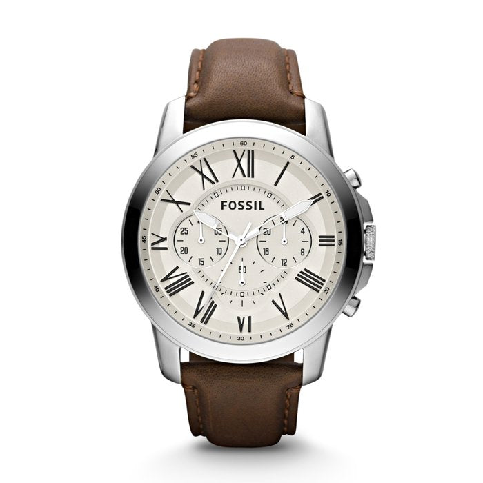 Cronografo in pelle marrone Grant