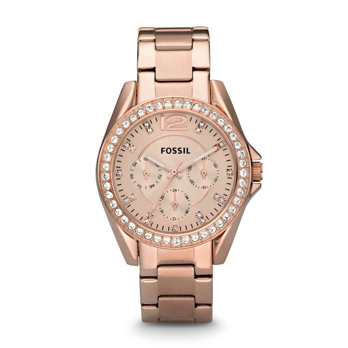 Orologio in acciaio inossidabile rosato multifunzione Riley