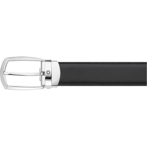 Cintura reversibile in pelle nera/marrone 30 mm con fibbia a ferro di cavallo