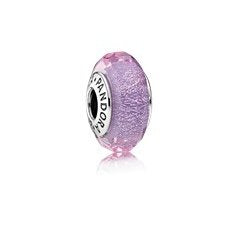 Charm vetro di murano sfaccettato viola scintillante