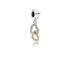Intertwined Hearts Pendant Charm