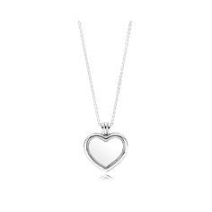 Collana pendente componibile pandora a cuore 60cm