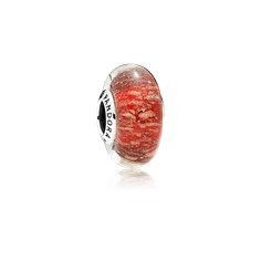 Charm Vetro di Murano rosso Scintillante