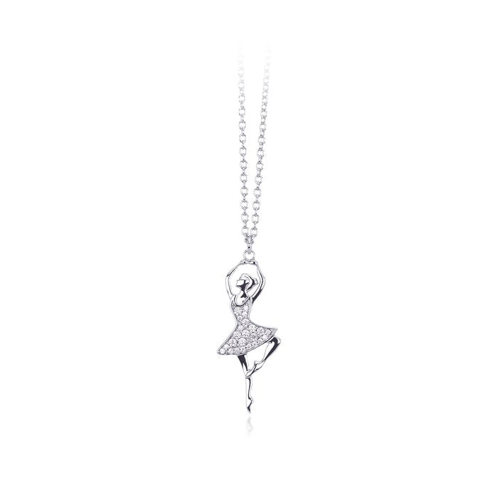 Collier pendentif ballerine avec zircone