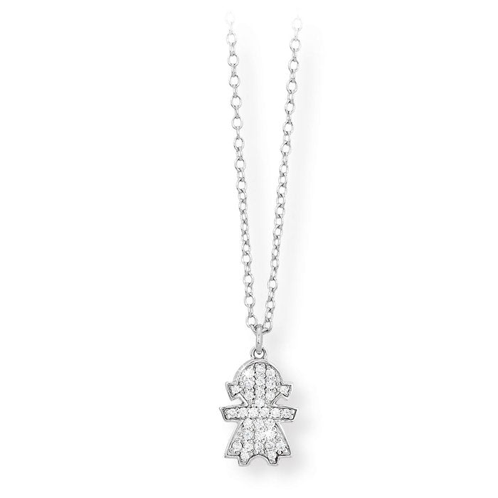 Collier pendentif pour bébé fille avec zircone
