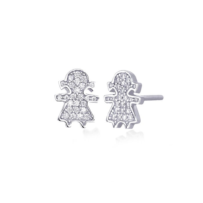 Boucles d'oreilles bébé fille en zircone