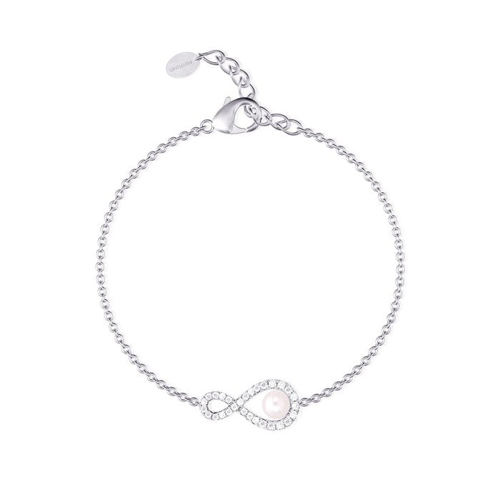 Infinity rhinestone + pearl armbander bracelet