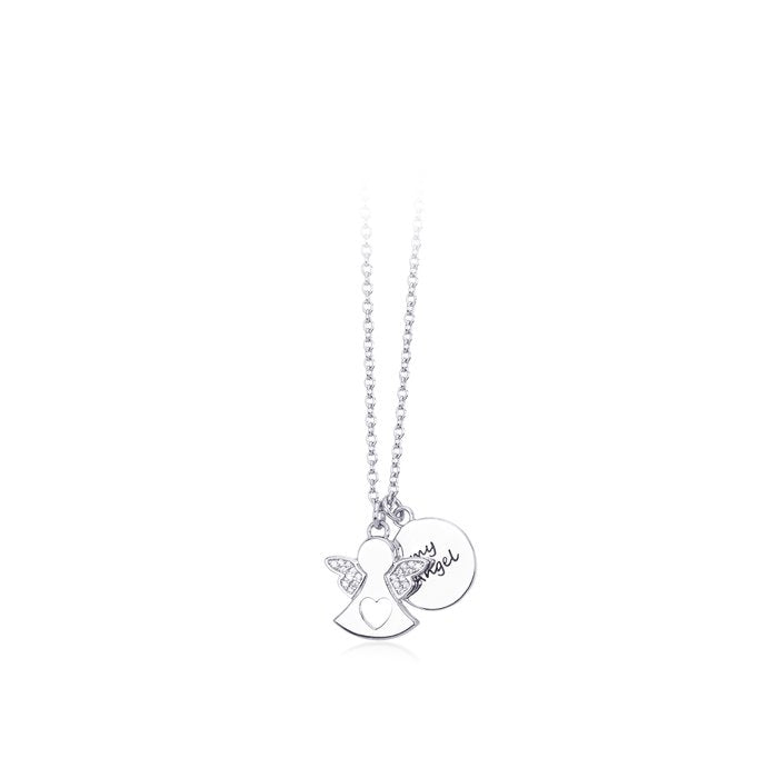 Collier ras du cou avec pendentif ange strass