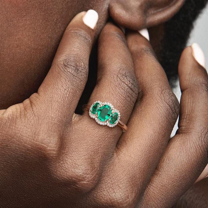 Anello Trilogy Vintage Verde