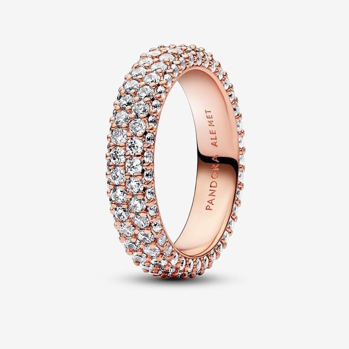 Anello Pavè Fascia Doppia