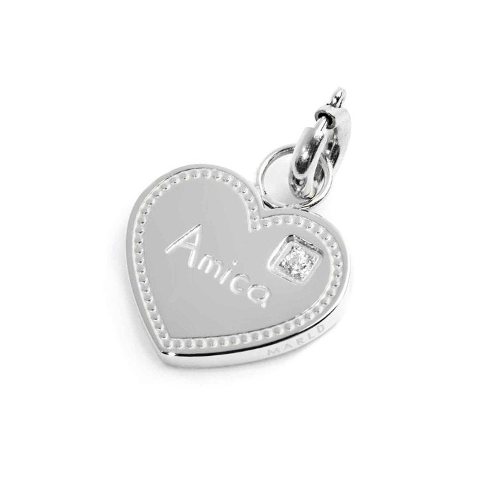 Charm cuore amica con zircone