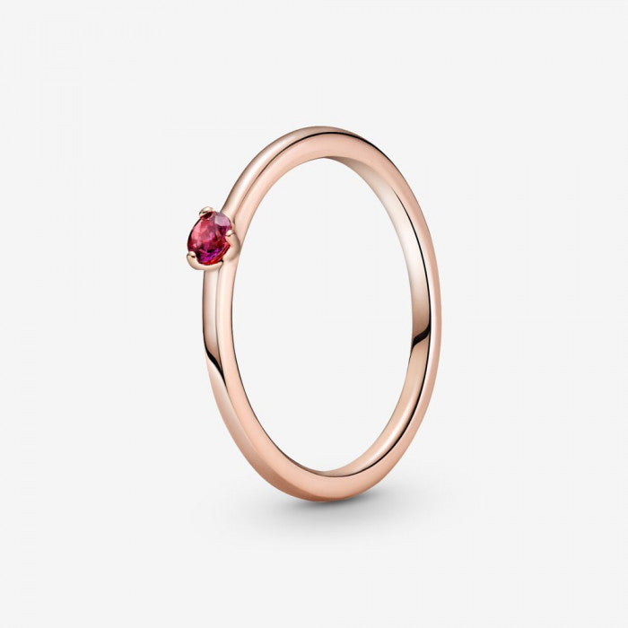 Anello con solitario rosso