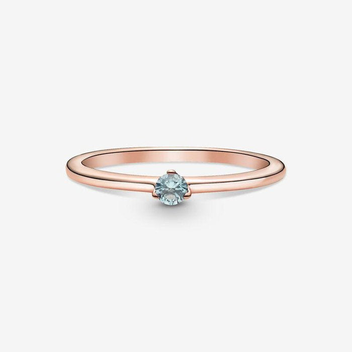 Anello Solitario Azzurro