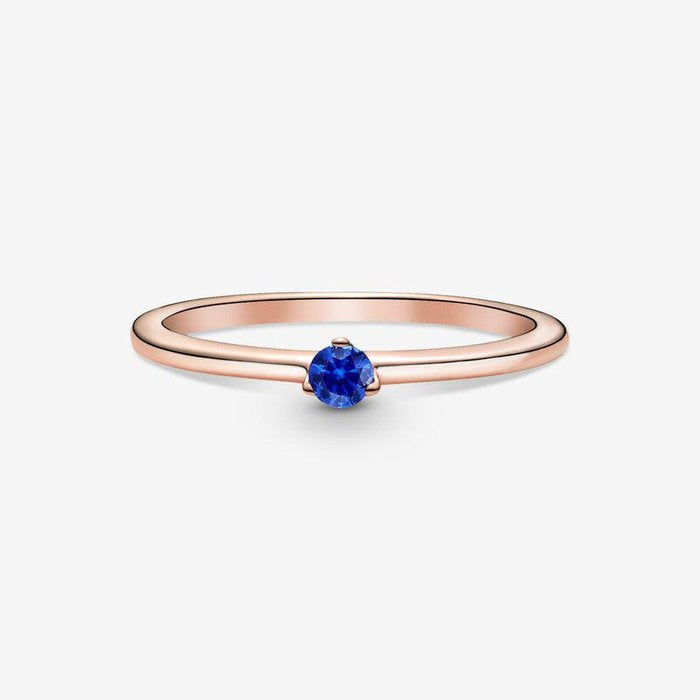 Blue Solitaire Ring