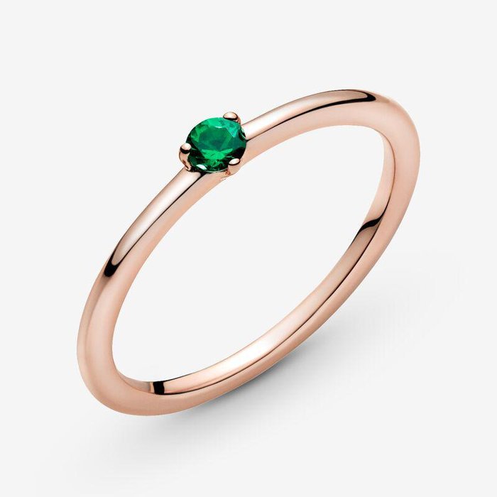 Anello Solitario Verde