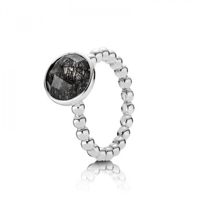 Anello pallini quarzo tormalinato