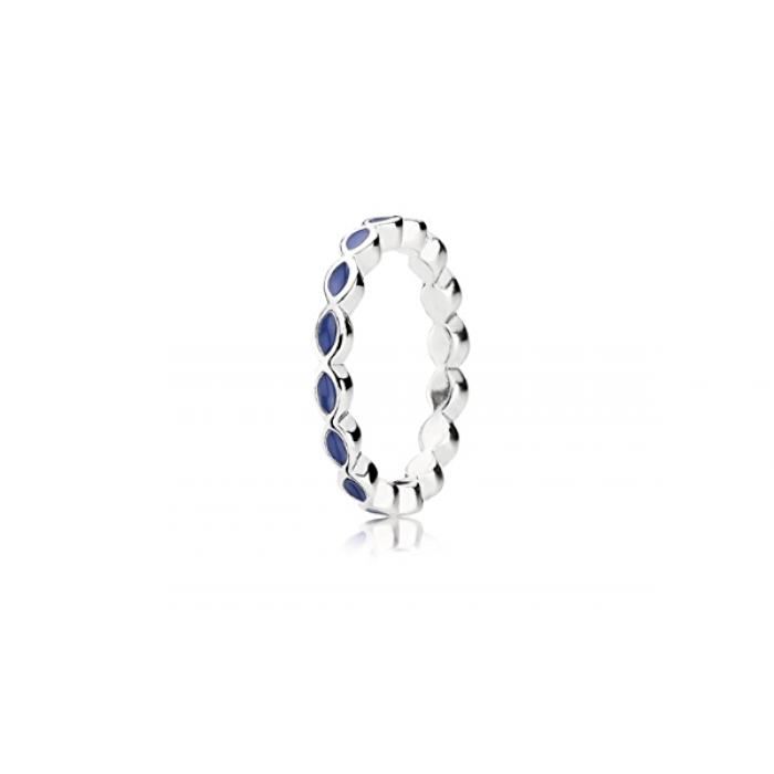 Anello giro ovali smaltati blu