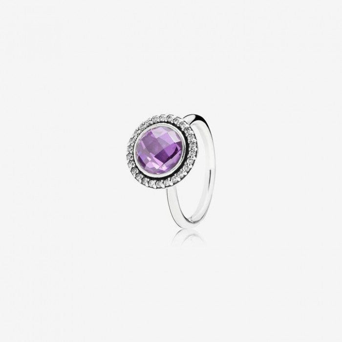 Anello cocktail in argento con zirconia cubica viola