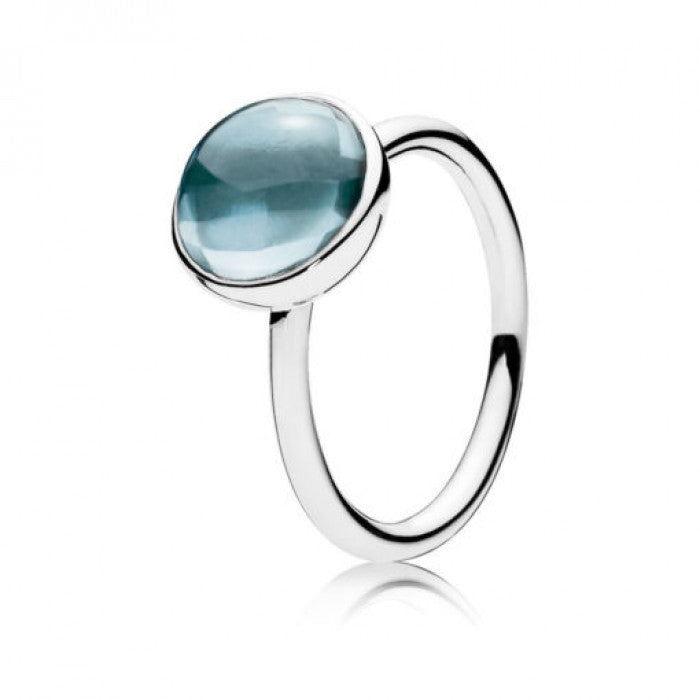 Anello goccia poetica celeste