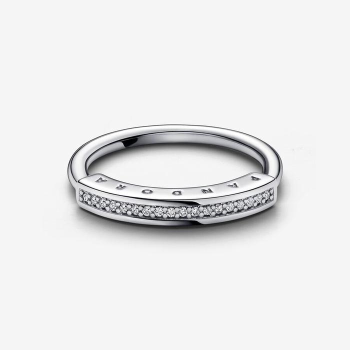 Anello Fascia Pavé e Logo