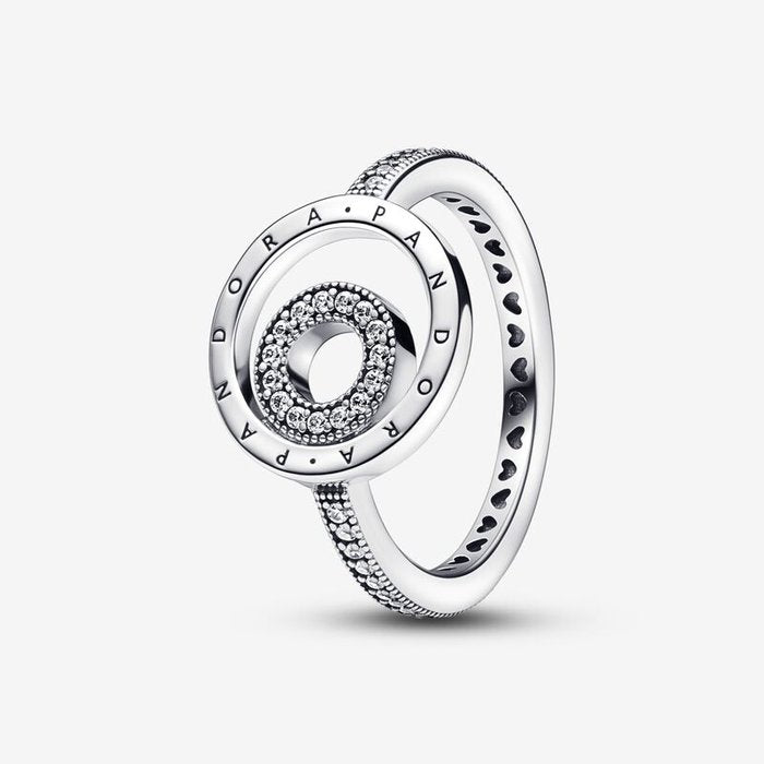 Bague Cercle avec Logo et Pavé