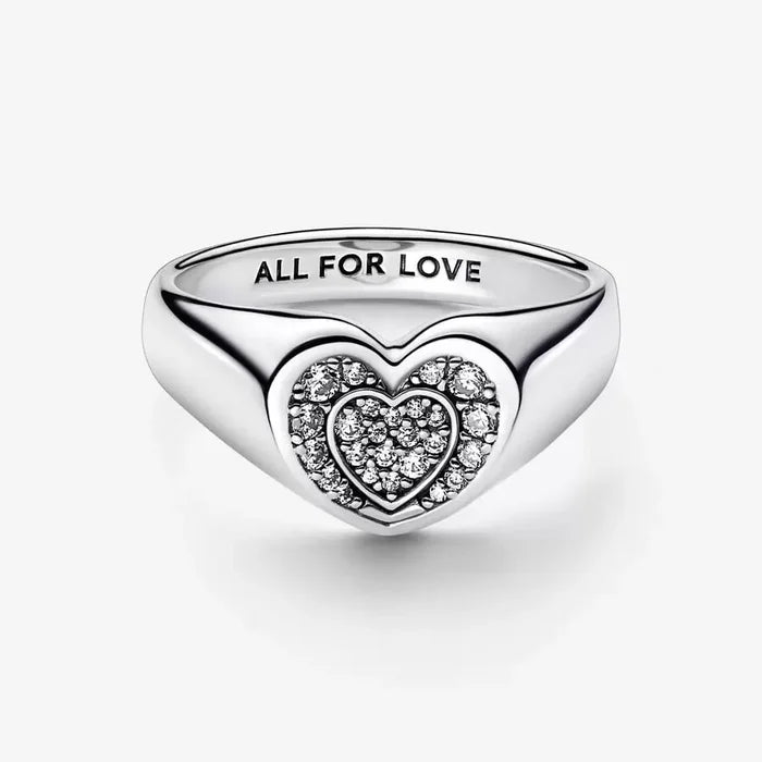 Anello Cuore Pavé Sigillo
