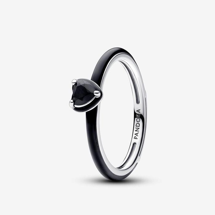 Bague Pandora ME en forme de cœur chakra noir