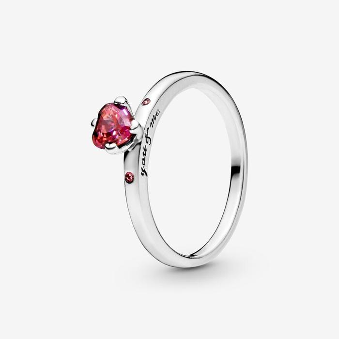 Anello Solitario Rosso