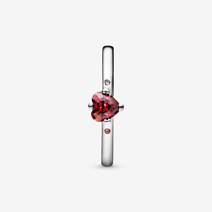 Bague solitaire rouge