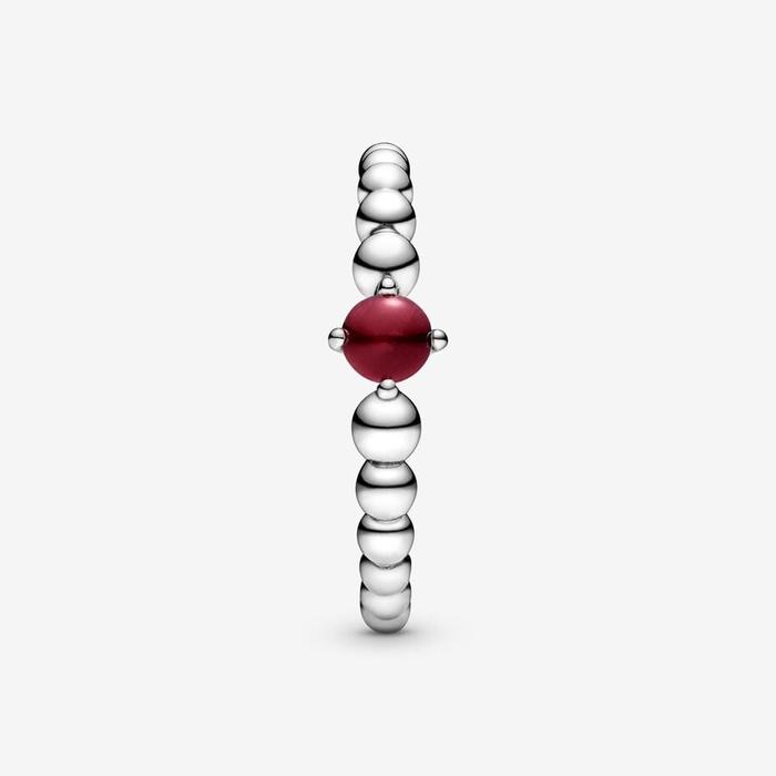 Anello Pietra Rosso Scuro Gennaio