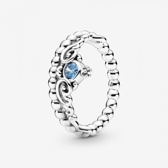 Disney, anello con tiara blu di Cenerentola