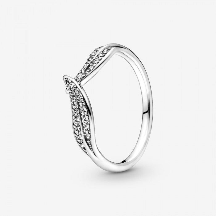 Anello foglia pavè