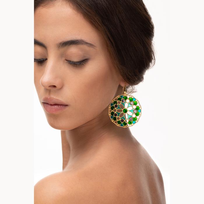 Orecchini Merletti Tondi Verde