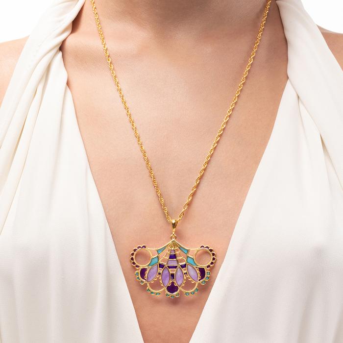 Pendente Merletti Ventaglio Viola