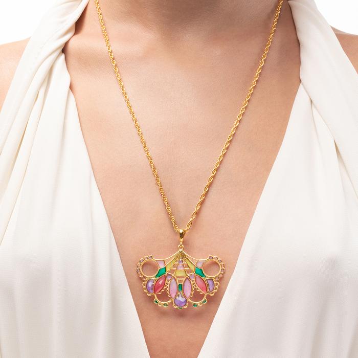 Pendant Lace Fan Wisteria