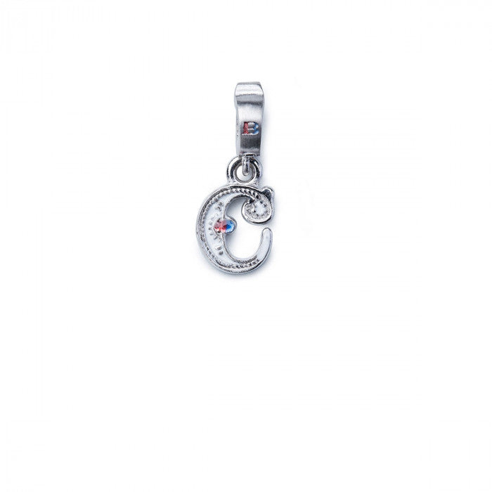 Charm Lettera C Argento E Smalto